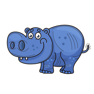 Little hippopotamus. Cartoon