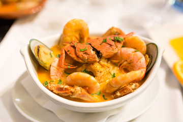 Traditional portuguese dish: Arroz de Marisco (Seafood rice)