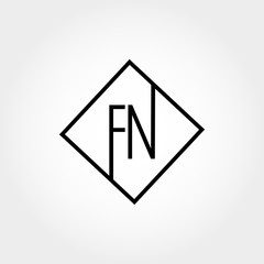 Initial Letter FN Logo Vector Design