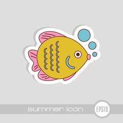 Fish icon. Summer. Vacation