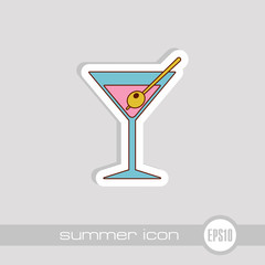 Martini. Cocktail icon. Summer. Vacation
