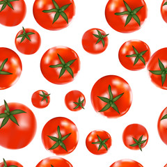 Vector seamless background of tomatoes