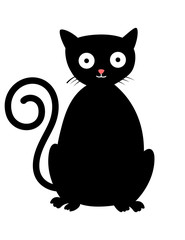 Cute cartoon black cat