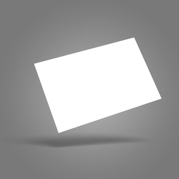 Blank business card isolated, with shadows, 3D