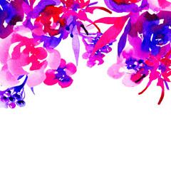 Obraz na płótnie Canvas Invitation card for wedding with watercolor flowers