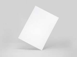 Blank business card isolated, with shadows, 3D
