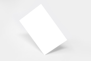 Blank business card isolated, with shadows, 3D