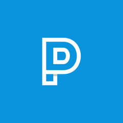 Vector Logo Letter P White