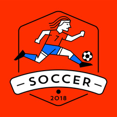 Football Template, Vector Flat Design