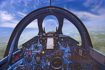 Cockpit of Flight Simulator - Mig 21 - obrazy, fototapety, plakaty