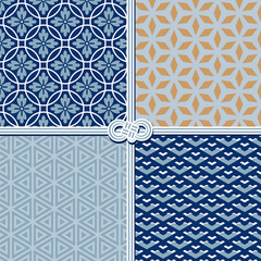 Traditional seamless patterns in oriental style