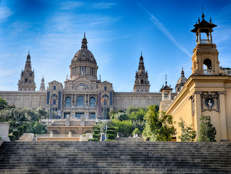 Placa de Ispania (The National Museum) in Barcelona, Spain