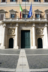 Fototapeta premium main entrance of Montecitorio palace in Rome