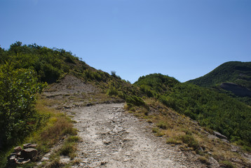 Fototapeta na wymiar Sentiero in montagna