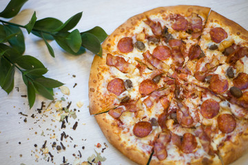 pizza white background Studio