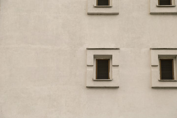 Fototapeta na wymiar Three windows on the wall, the texture of the window background.