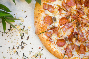 pizza white background Studio