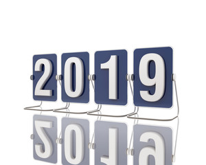      New Year 2019 Creative Design Concept - 3D Rendered Image 