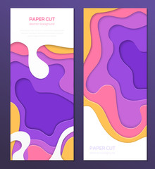 Multicolored abstract banner - set of vector template illustrations
