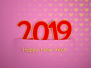      New Year 2019 Creative Design Concept - 3D Rendered Image 