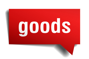 goods red 3d speech bubble