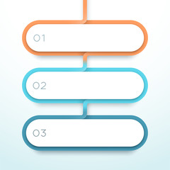 Obraz premium Vector 3 Step Colorful 3d Shapes List Infographic