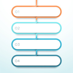 Obraz premium Vector 4 Step Colorful 3d Shapes List Infographic