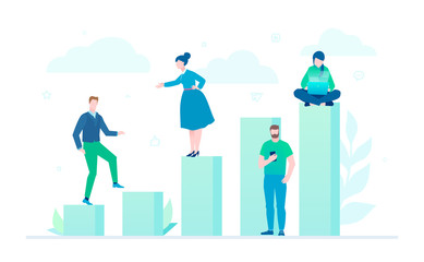 Business growth - flat design style colorful illustration