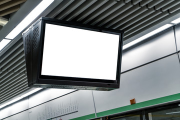 Fototapeta premium Empty billboards in subway stations