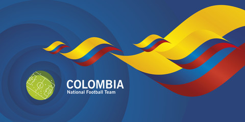 Colombia flag soccer football team abstact stadium background