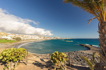 Torviscas Beach (Playa de Torviscas), near El Duque Castle, Tenerife, Spain.