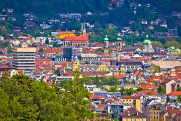 Fototapeta na wymiar Panoramic view of Innsbruck rooftops