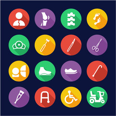Orthopedic Icons Flat Design Circle