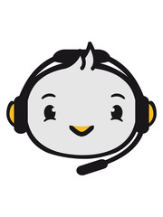 kopf gesicht spielen zocken konsole huhn küken vogel spaß niedlich kopfhörer mikrophon kopf logo design pro gamer headset