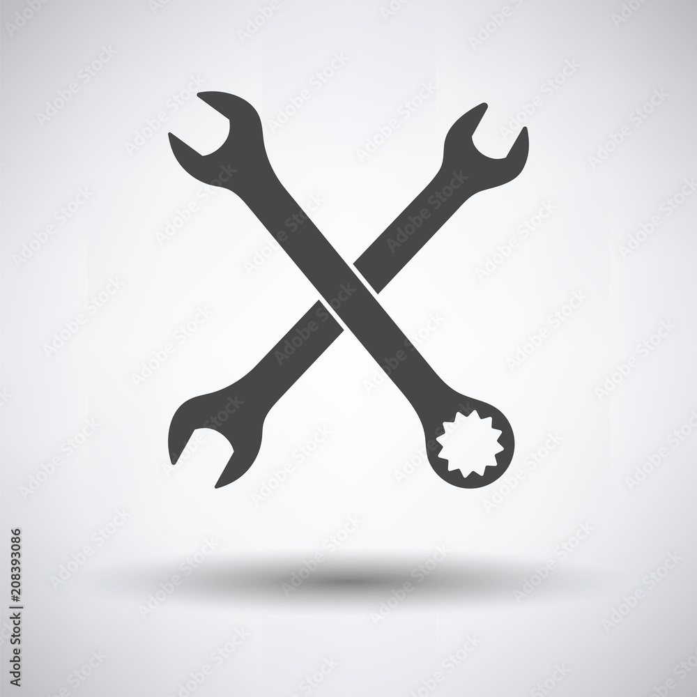 Wall mural crossed wrench icon