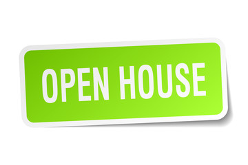 open house square sticker on white