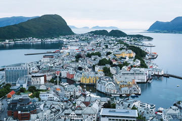 Naklejka premium Alesund - the port city of Norway
