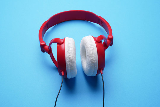 Photo of red with white headphones