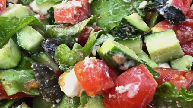4k Rotating Greek Vegetable Salad