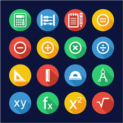 Math Icons Flat Design Circle