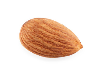 Almond on white background. Nut snack