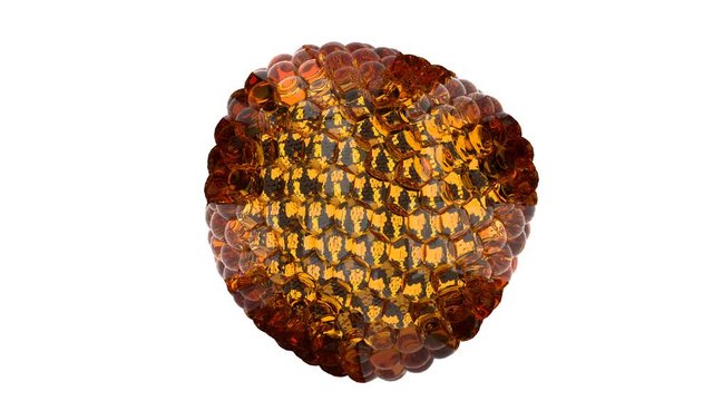 Abstract honey spheres on a white able to loop