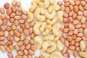 Different tasty nuts, closeup