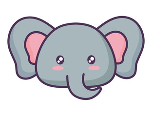 cute elephant icon over white background, vector illustration