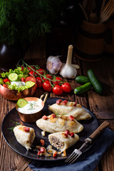 Rustic Cepelinai, a specialty Lithuanian and Polish cuisine.