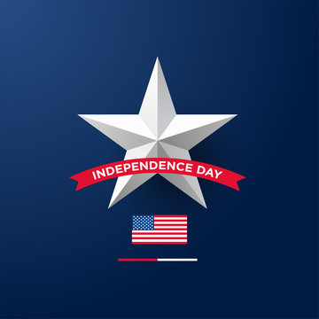 4th of July, United Stated independence day greeting. Fourth of July on blue background design. Usable as greeting card, banner, flyer