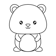 Cute squirrel icon over white background, vector illustration