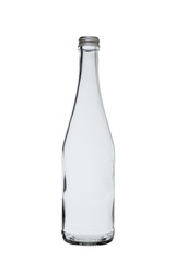 empty glass bottle for drinks with an iron screw stopper