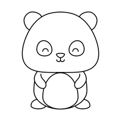 cute panda bear icon over white background, vector illustration