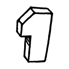 number one icon over white background, vector illustration